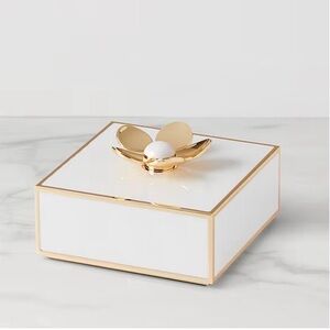 NWT Kate Spade Make It Pop Gold Floral Covered Box